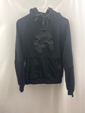 Cookies Intl. Men’s Black Hoodie with Front Logo and Zip Pockets, Size Small